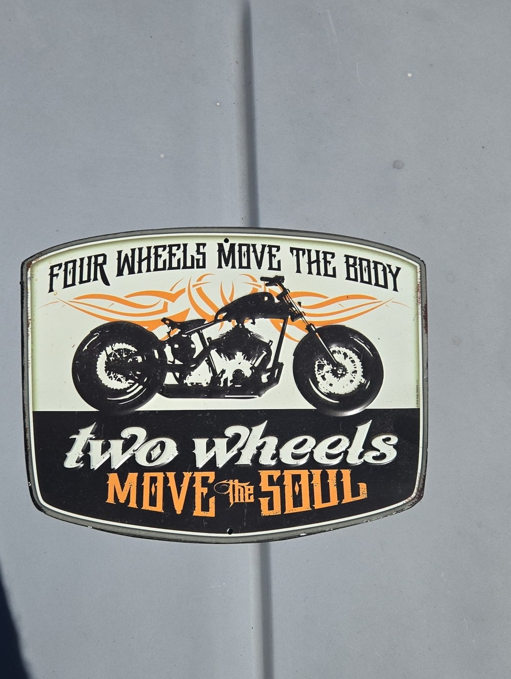 Open Road Brands Motorcycle Wall Sign in Black & Orange